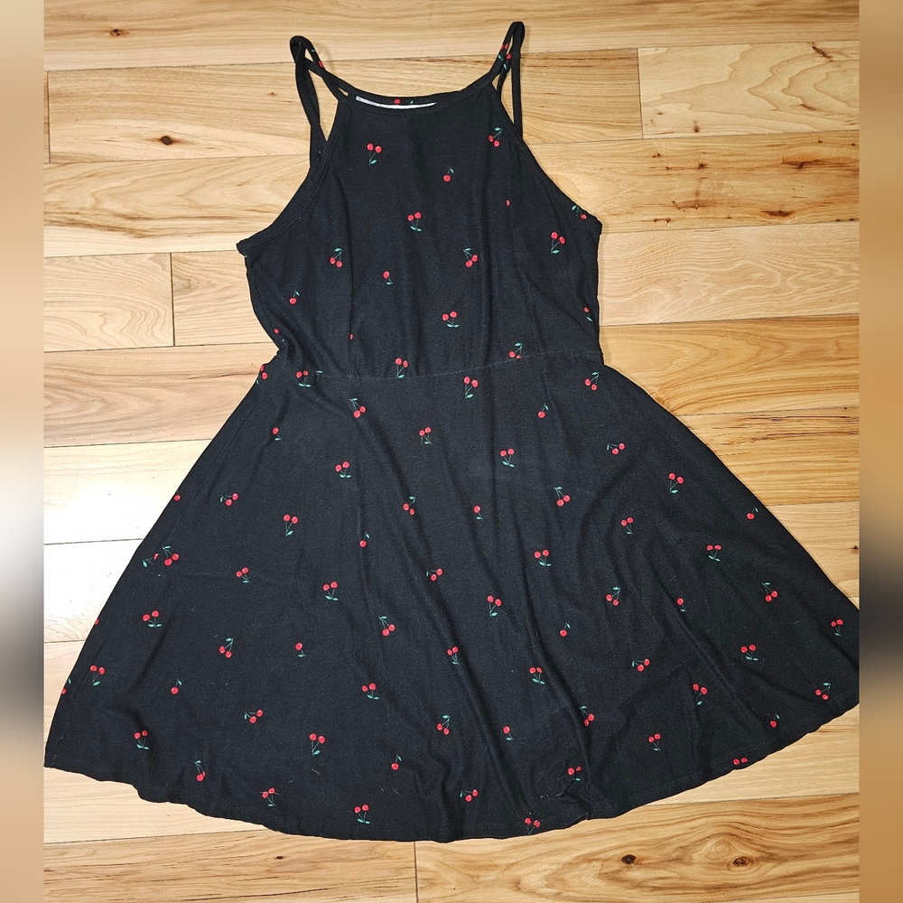 Arizona, Black Dress with Cherry Print Size Large